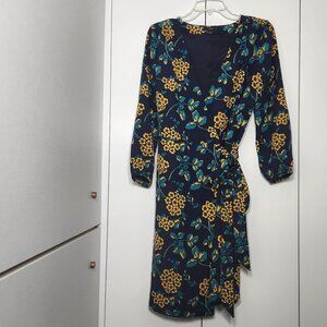 J.Crew Moon Crepe Wrap Flower Dress Size 4